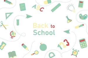 Welcome back to school background with school tools. vector