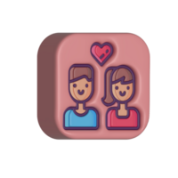 ativos de ativos 3d de casal perfeito para cartão gráfico de design de mídia social de mapa etc
