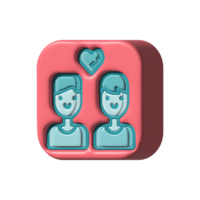 ativos de ativos 3d de casal perfeito para cartão gráfico de design de mídia social de mapa etc png