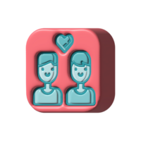 Assets of 3d assets of couple perfect for map social media design graphic card etc png