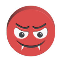 ilustração de emoticon de renderização 3d isolada para bate-papo, design, infográfico, mensagem etc png