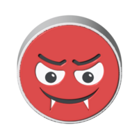 ilustração de emoticon de renderização 3d isolada para bate-papo, design, infográfico, mensagem etc png