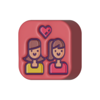 Assets of 3d assets of couple perfect for map social media design graphic card etc png