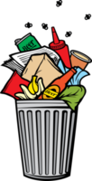 Full rubbish bin - garbage can png