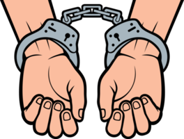 Hands in handcuffs png illustration
