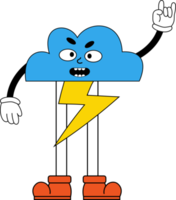 character  cloud with lightning with gloved hands and feet png