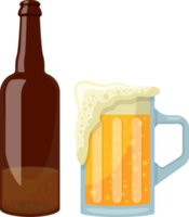 chope de bière et bouteille clipart design illustration png