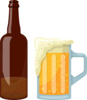 bierkrug und flasche clipart design illustration png