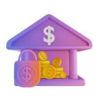 3D illustration colorful bank security png