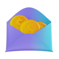 3D illustration colorful money letter png