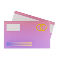 cartão de crédito colorido de ilustração 3D png