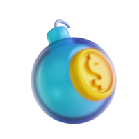 3D illustration colorful money bomb png