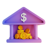 3D illustration colorful money bank png