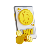 3D illustration buy bitcoin png