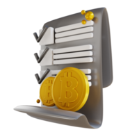 3d ilustración documento bitcoin png