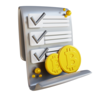document bitcoin illustration 3d png