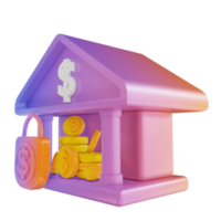 3D illustration colorful bank security png