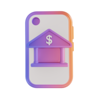 3d illustratie kleurrijk mobiel bankieren png