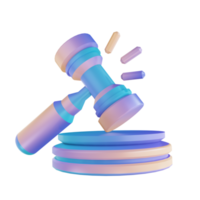 3D illustration colorful court hammer png