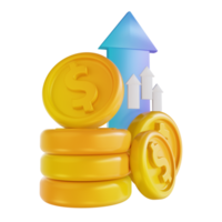 3D illustration colorful top up money png