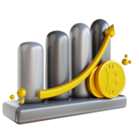 3D-Darstellung Bitcoin-Chart steigt png