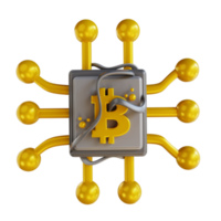 minería de cpu de bitcoin de ilustración 3d png