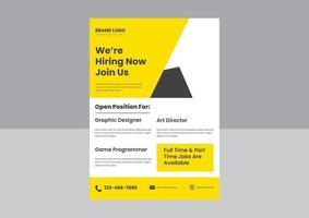 hiring flyer poster design template. we are hiring flyer leaflet design template. we are hiring cover banner flyer poster design. vector