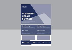 Plumbing Service Flyer Template. Professional Plumbing service flyer poster leaflet template. Cover, flyer design.