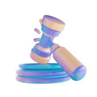 3D illustration colorful court hammer png