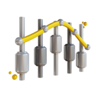 3D-Darstellung Candle-Stick-Bitcoin-Diagramm png