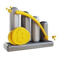 3D-Darstellung Bitcoin-Diagramm nach unten png