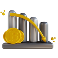 3d illustration bitcoin diagram ner png