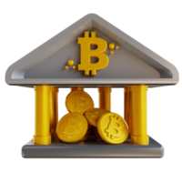 3d ilustración banca bitcoin png