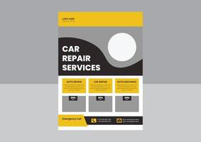 Auto Repair Flyer Template, Automobile Service flyer, car wash, Car Maintenance flyer. Car Repair Service Flyer Design. vector