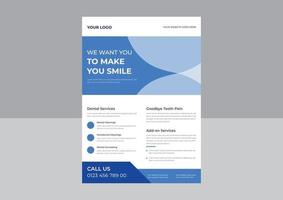 Professional Dental Care, Dental Care Flyers Template, Dental Care Clinic, Medical Care Health Flyer, Best Dental Care Flyer Design. vector