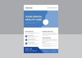 Professional Dental Care, Dental Care Flyers Template, Dental Care Clinic, Medical Care Health Flyer, Best Dental Care Flyer Design. vector