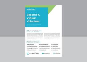 Volunteers needed flyer poster design template. we are looking for a volunteer flyer poster design. volunteer flyer poster design. vector