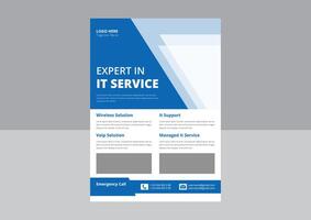 IT service and management flyer template idea sample. Business abstract vector template. Annual Report, Cover, Poster, Flyer, Simple Business flyer layout template.