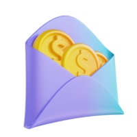 3D illustration colorful money letter png