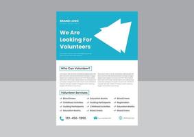 Volunteers needed flyer poster design template. we are looking for a volunteer flyer poster design. volunteer flyer poster design. vector