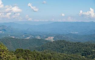 The plantation area of the hill tribe on the high mountain range. photo