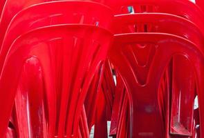 Red plastic chair photo