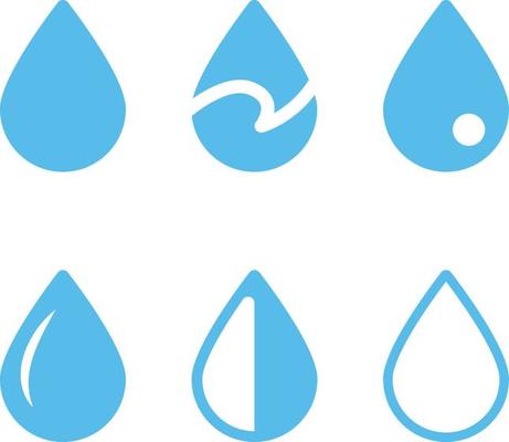 Water Drop Icon Vector Set