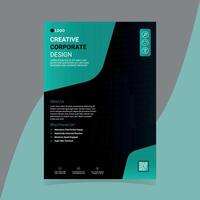 Creative and modern business flyer template Free Vector . Green Flyer Brochure Leaflet Poster Cover design Layout vector template in A4 size - Vector