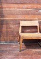 Short leg wooden chair. photo