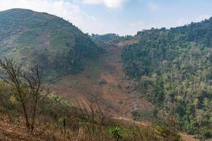 Landslide from the  top of the high moutain. photo