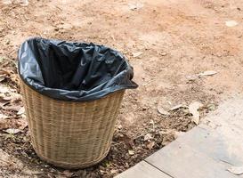 Wicker basket bin photo