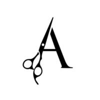 Initial A Scissors vector