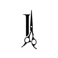 Initial J Scissors vector