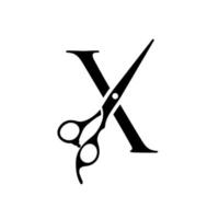 Initial X Scissors vector